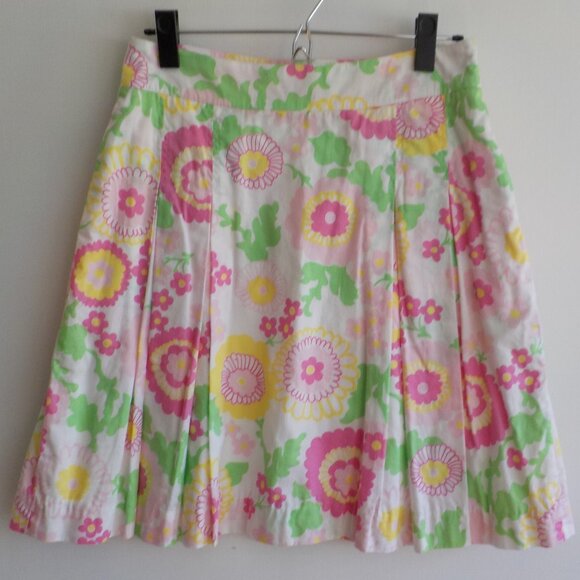 Lilly Pulitzer Skirt - Floral Spring Flare Lined - Size 2- 100% Cotton   (597) - Picture 1 of 7